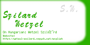 szilard wetzel business card